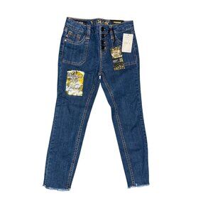 Vigoss Girls 6X High-Rise Button-Fly Skinny Jeans Adjustable Waist Stretch Denim